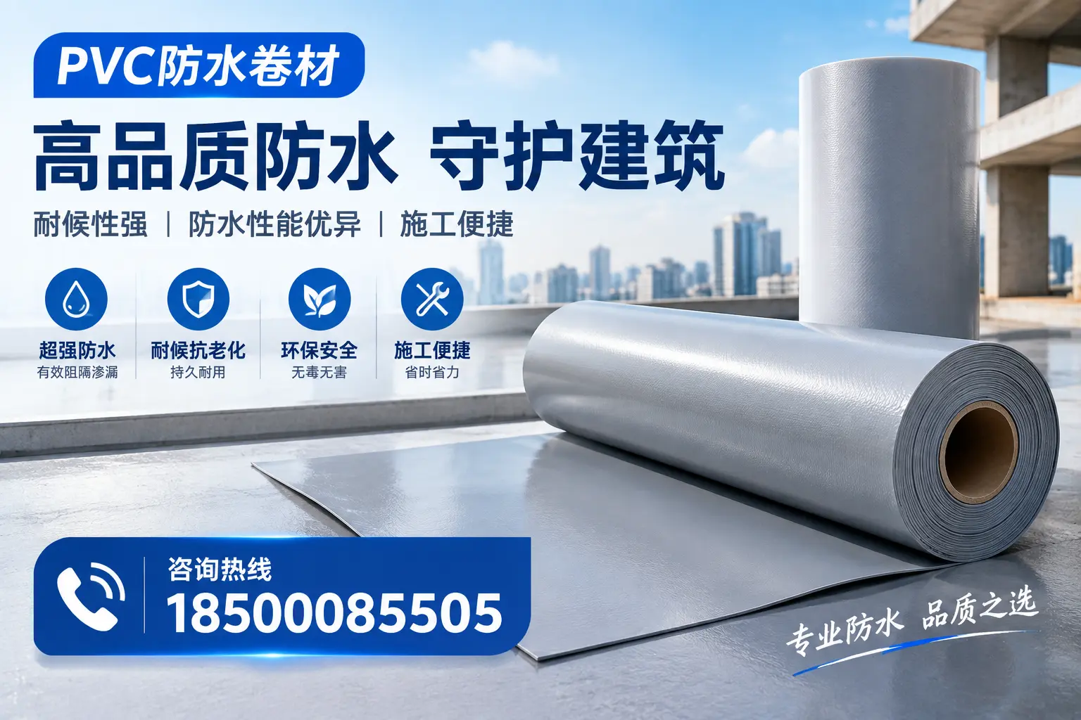 PVC防水卷材的防水效果评测,适合威海的科学依据